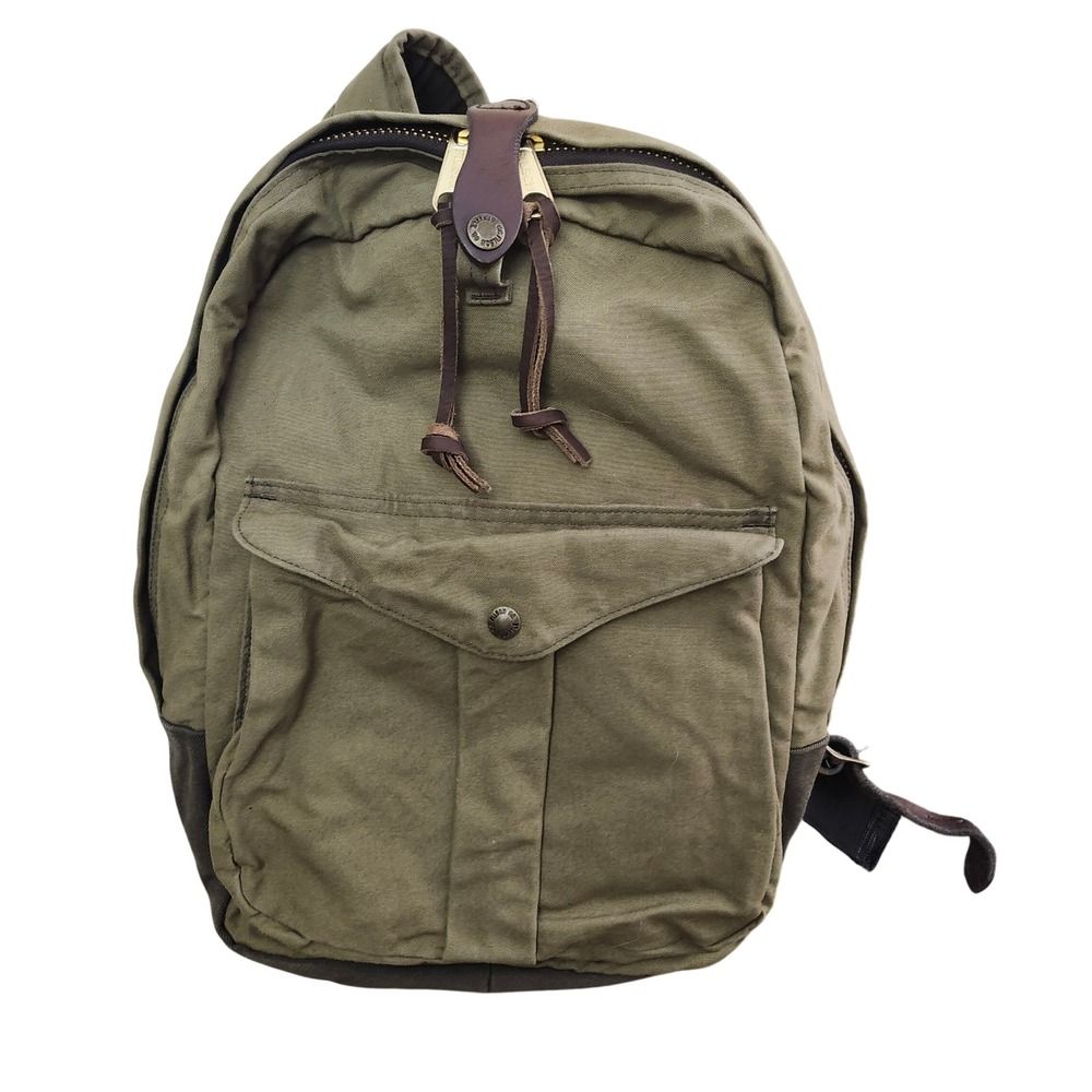 Filson Journeyman Backpack Otter Green Tin Cloth Rugged Twill Made in USA 70307